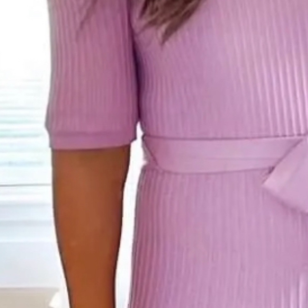 Ann Taylor Belted V-Neck Sweater Dress Size Small - Picture 4 of 5